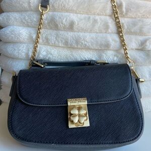 Folli Follie Black Crossbody Bag with Gold Accents